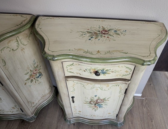 Image 1 of Brocante dressoir ladenkast met spiegel + 2 nachtkastjes
