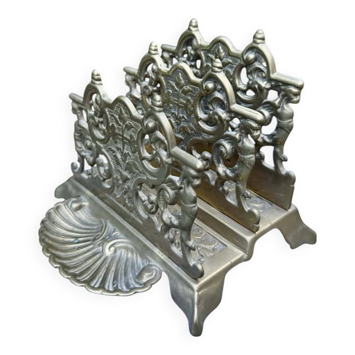 Baroque brass magazine and letter holder