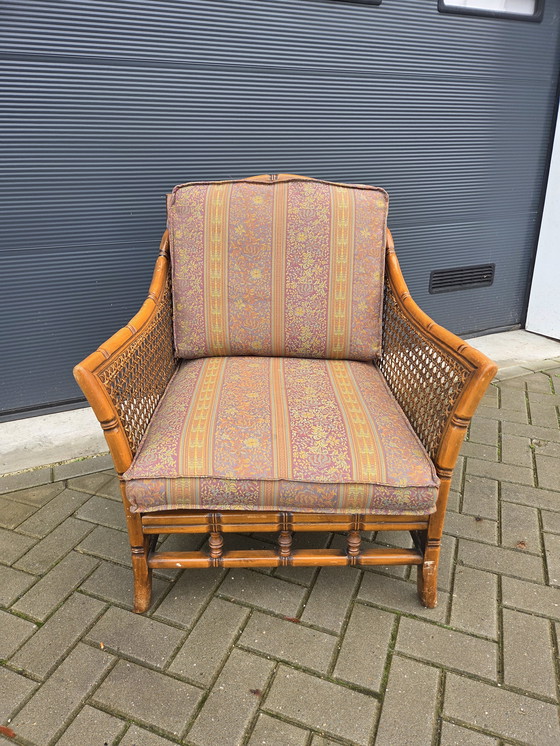 Image 1 of Sedia Giorgetti in rattan e bambù
