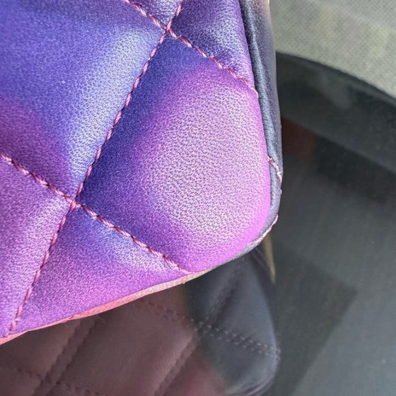 Image 1 of Borsa Chanel Classic Flap Small - Edizione limitata in pelle di agnello trapuntata Flower Power con finiture nere, serie 21