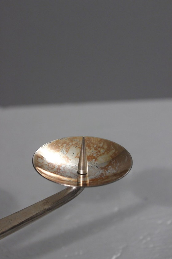 Image 1 of WMF Ikora - zilverkleurige metalen kroonluchter met 4 lampen, modernistisch ontwerp, jaren 1950