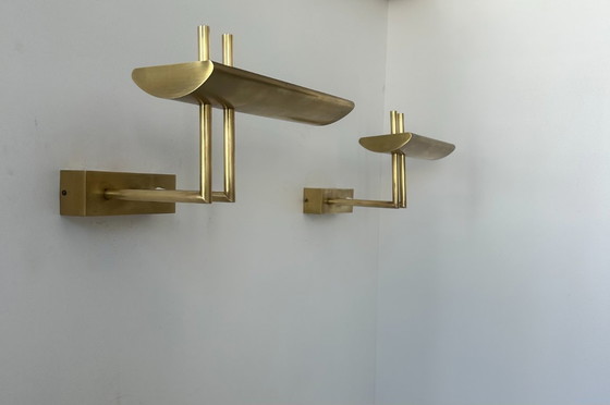 Image 1 of Coppia di applique vintage, ottone, Francia 1970