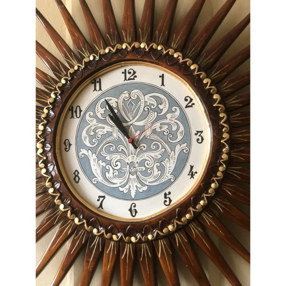 Image 1 of 1990s "Sunbeam" Maple Wood Clock