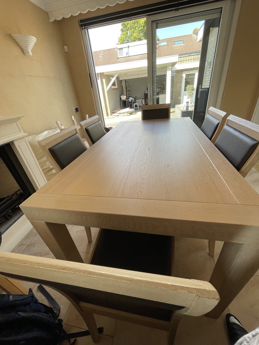 ✨ Complete massief eiken woonkamer & eetkamer set – moderne lichte kleur | Zeer stevige kwaliteit