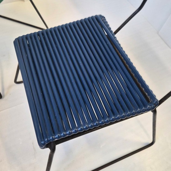 Image 1 of SET OF 3 VINTAGE 1950S METAL & PLASTIC SCOUBIDOU CHAIRS 50S ROCKABILLY