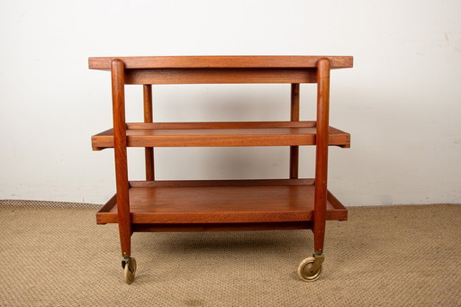 Danish 3-level rolling table in teak, model PH 23/3 by Poul Hundevad 1957.