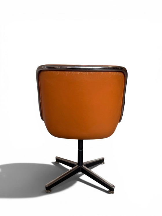 Image 1 of Knoll Charles Pollock Armchair - Vintage Camel Leather