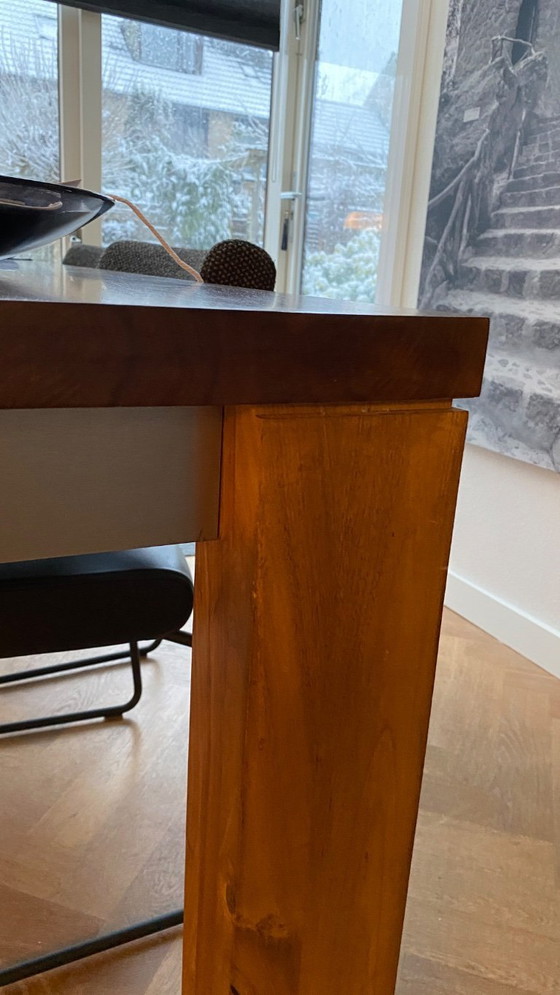 Image 1 of Beautiful Bert Plantagie walnut dining table