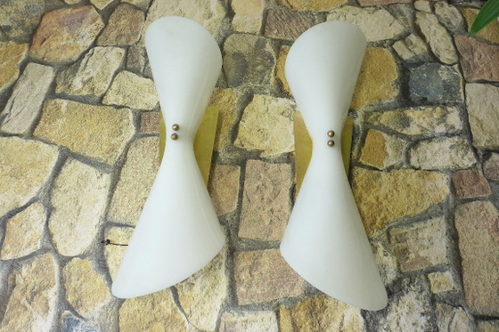Lot de 2 appliques murales vintage années 50-60, style Diabolo Stilnovo, fabriquées en France. – Plastic (photo 10 of 10)