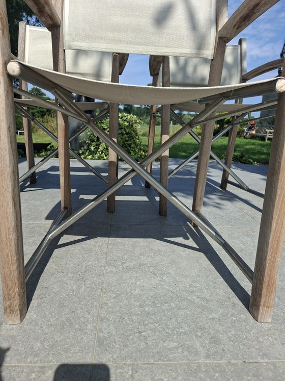 Set of 6 Gloster Garden Chairs – Teak & Stainless Steel – rvs, Wood (photo 2 of 6)