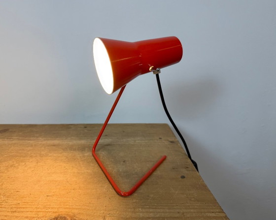 Vintage Red Table Lamp by Josef Hurka for Drupol, 1960s I – Iron, Metal (photo 18 of 21)