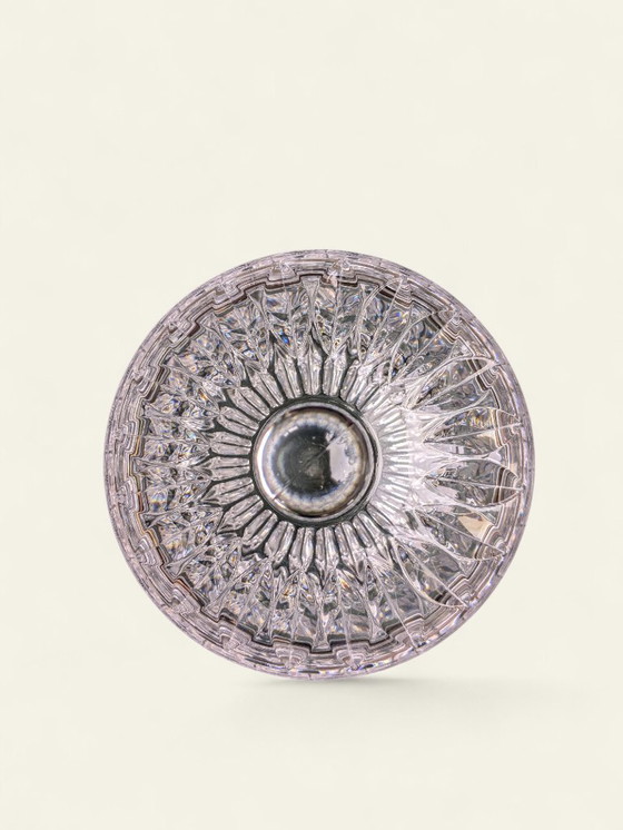 Image 1 of Rare Mid - Century candy jar made of crystal glass with diamond cut | 60s | Vintage glass jar with lid