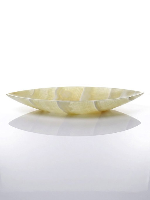 Vide-poche artisanal en albâtre d’Égypte naturel vintage, années 1960-1970