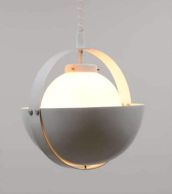 Image 1 of Iconica lampada a sospensione White Eclipse di Dijkstra, risalente agli anni Settanta.