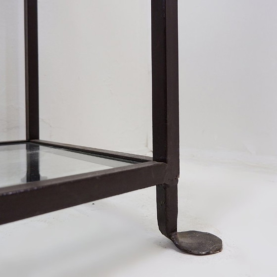 Image 1 of Vintage pagoda-style shelves in black metal