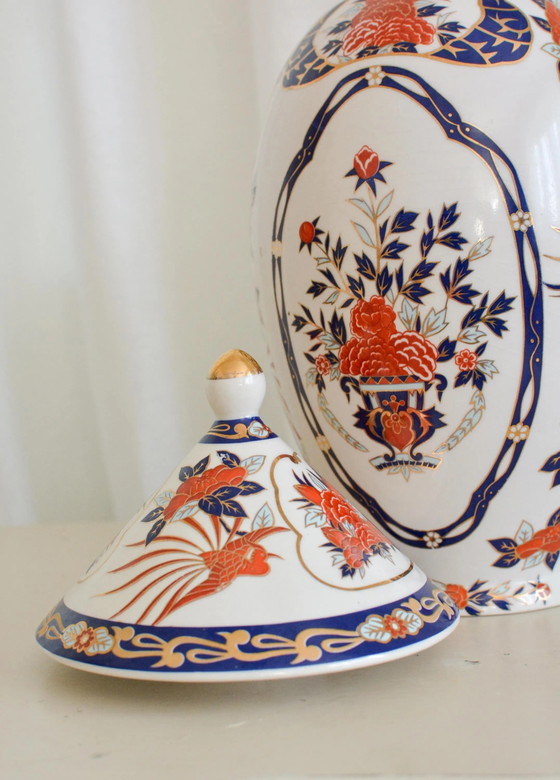 Vaso Giapponese Imari Vintage con Coperchio, Porcellana Kinrande Oro, 29 cm, Anni '60 – Oggetti decorativi (photo 4 of 4)