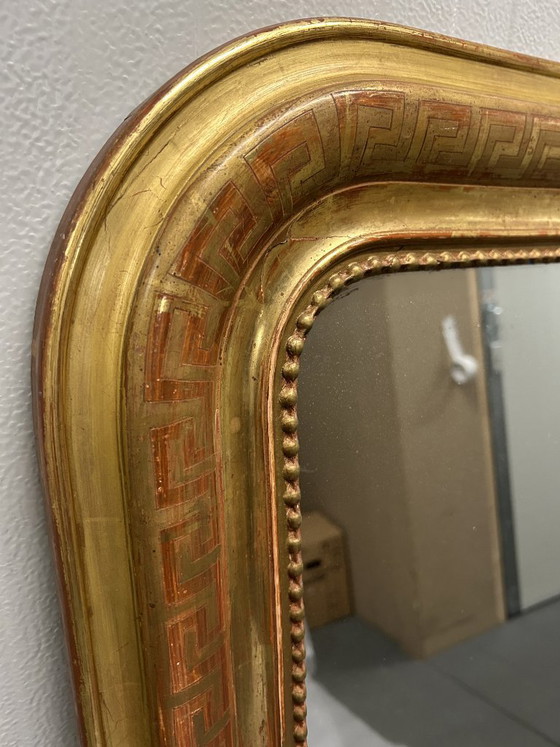 Image 1 of Large Antique Mantelpiece Mirror in Louis Philippe style - Gold - 141 x 103 cm.