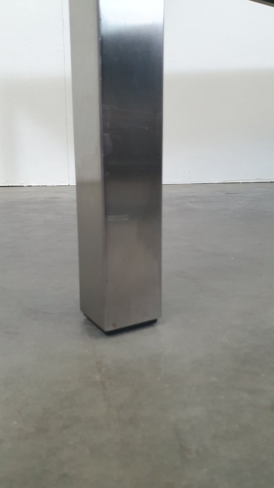 Image 1 of Arco Tisch aus reiner Eiche, geräuchertem Edelstahl, niederländisches Design, 210 x 90