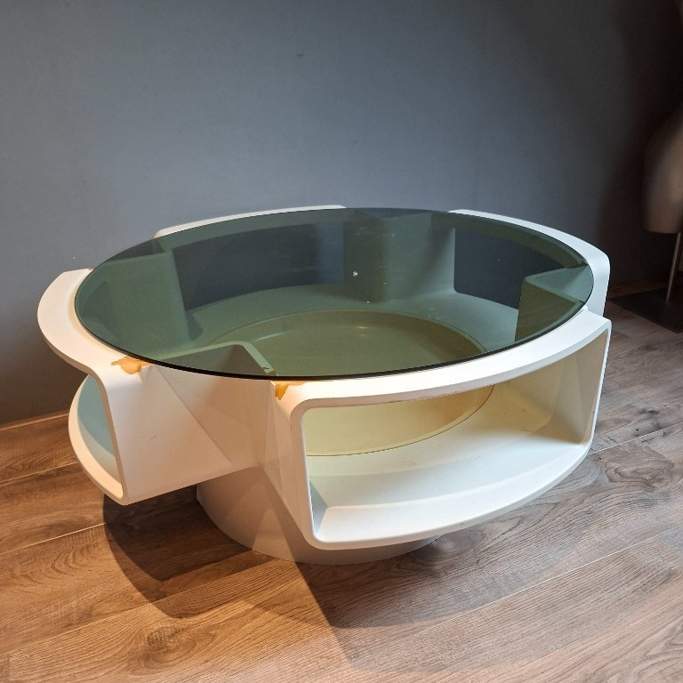 【Space Age】GALAXY Glass Center Table Space Age Coffee Table. Designer Jean Maneval. Curver | €675 | Whoppah