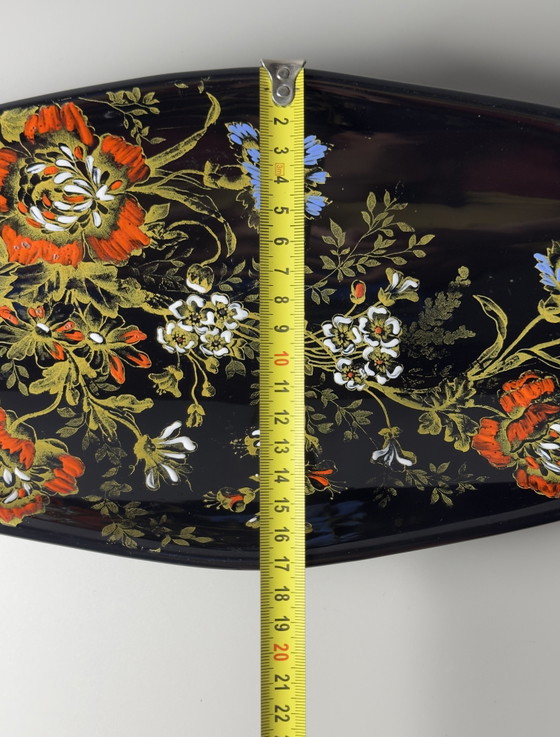 Longwy Hand-Decorated 50 cm Ceramic Centerpiece Dish, France, Mid-20th Century – Decorative Objects (photo 13 of 15)