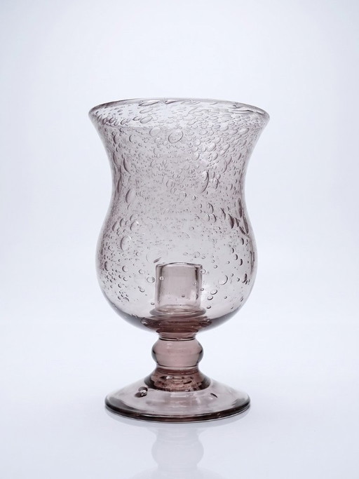 Vintage Amethyst Bubbled Glass Candle Holder, Biot Style, 1970-1980 – kandelaars en kaarsen