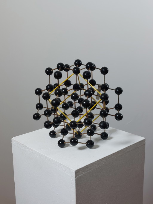 Old structural model teaching aid chemistry atoms Czech Republic diamond