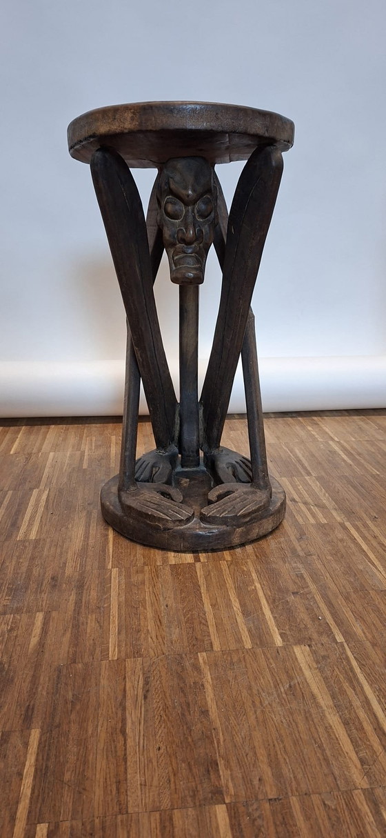 Image 1 of Antique African Tribal Carved Table