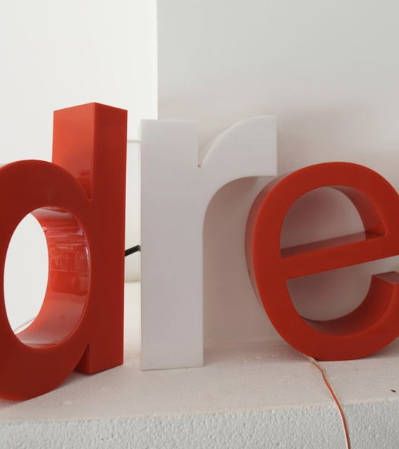 Image 1 of Lot De 4 Lettres Lumineuses D'Enseigne Vintage - Années 70