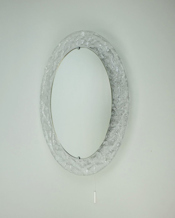 Image 1 of Backlit Wall Mirror by Erco Acrylic Frame Ice Glass Decor 1960s 1970s