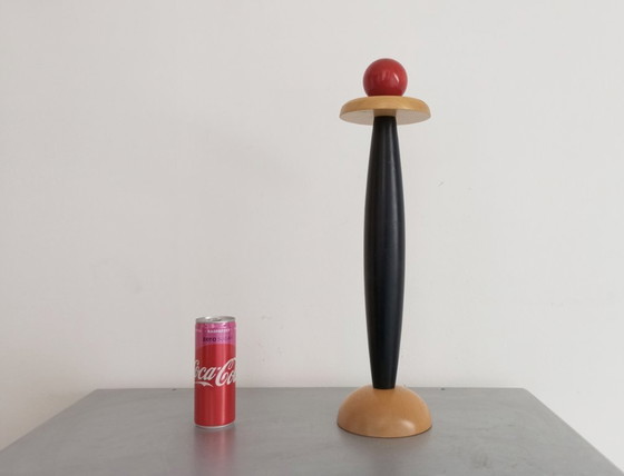 Image 1 of Ettore Sottsass/Matteo Thun - Accademia Lagostina postmoderne houten sculptuur uit 1980