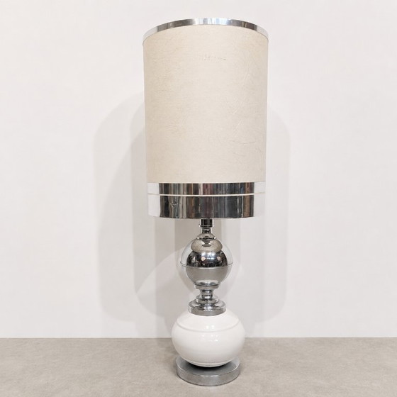 Large 1970s Space Age Vintage Lamp – Table lamps, Silver (photo 3 of 6)