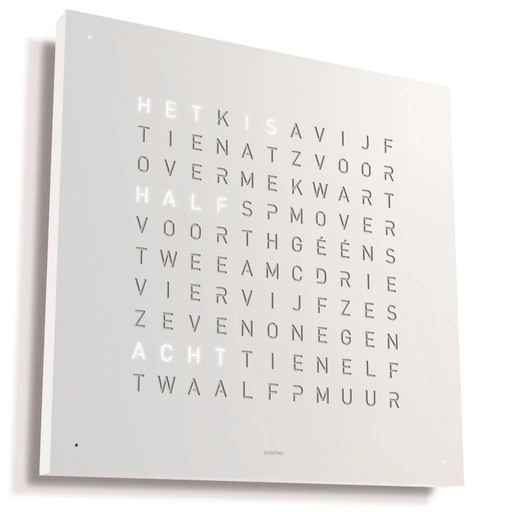 Qlocktwo Word Clock White Pepper 90x90 Design Clock