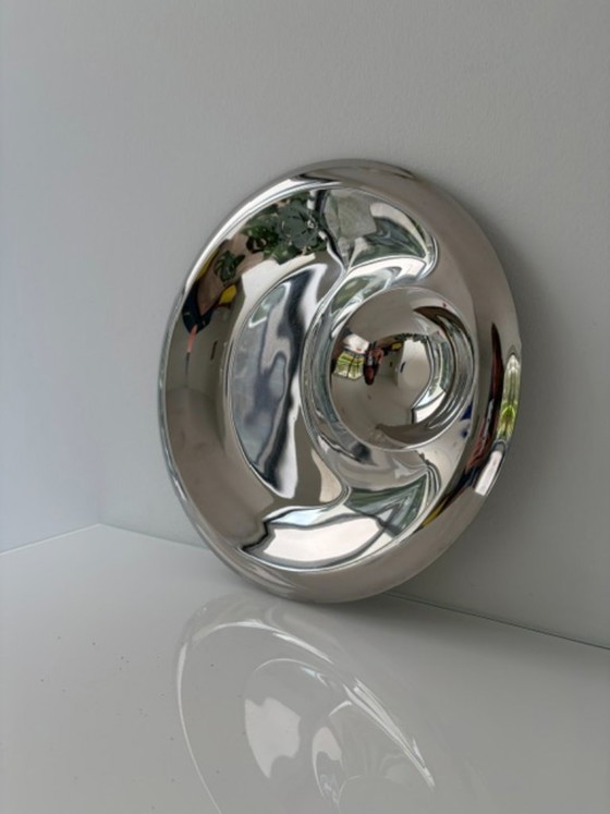 Sculpturale Hoogglans RVS Schaal – Space Age Design – Schalen (photo 2 of 13)