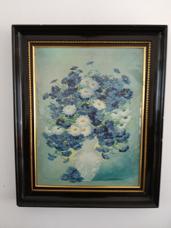Image 1 of Blue Florals Art - Marion Rice - Firmato