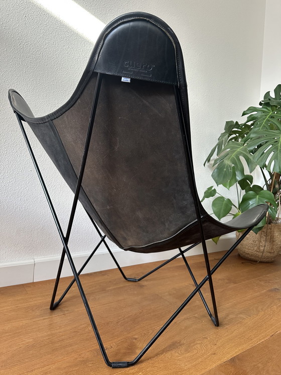 Image 1 of CUERO Leather Butterfly Chair Italian Leather