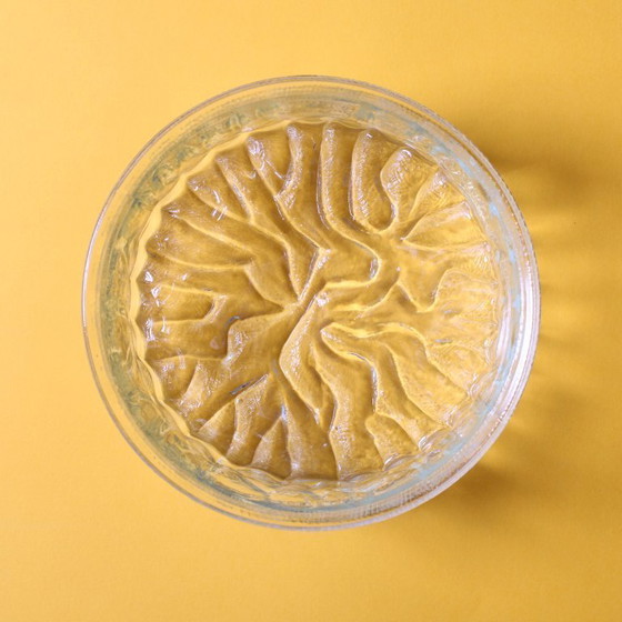 Image 1 of Vintage Pressed Glass Fruit Bowl: Large Bohemian Glass Union Centerpiece / 1970s