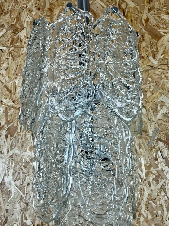 Image 1 of 60s 70s kroonluchter Kroonluchter "Ragnatela" Murano glas Italië Space Age