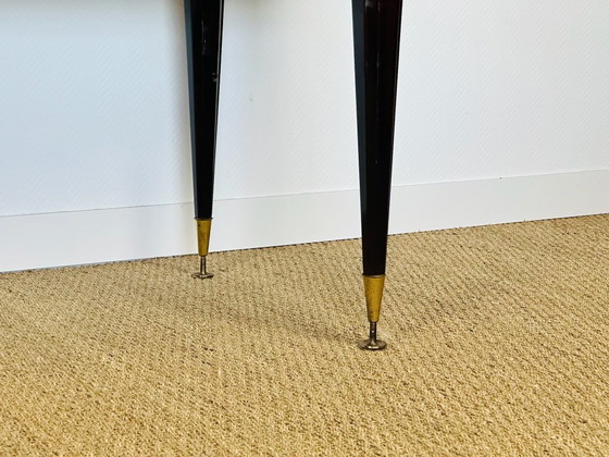 Image 1 of Table de salle à manger art déco en ébène de macassar, 1940