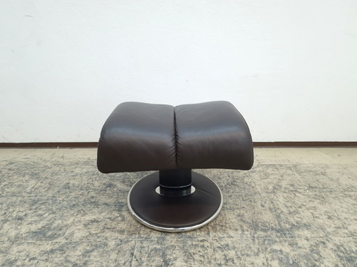 Taburete de cuero Stressless, taburete de diseño, puf