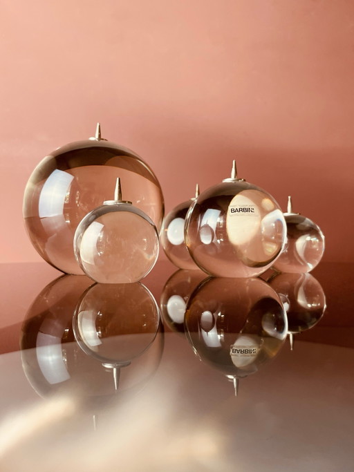 Unique! Murano Barbine glass candlesticks