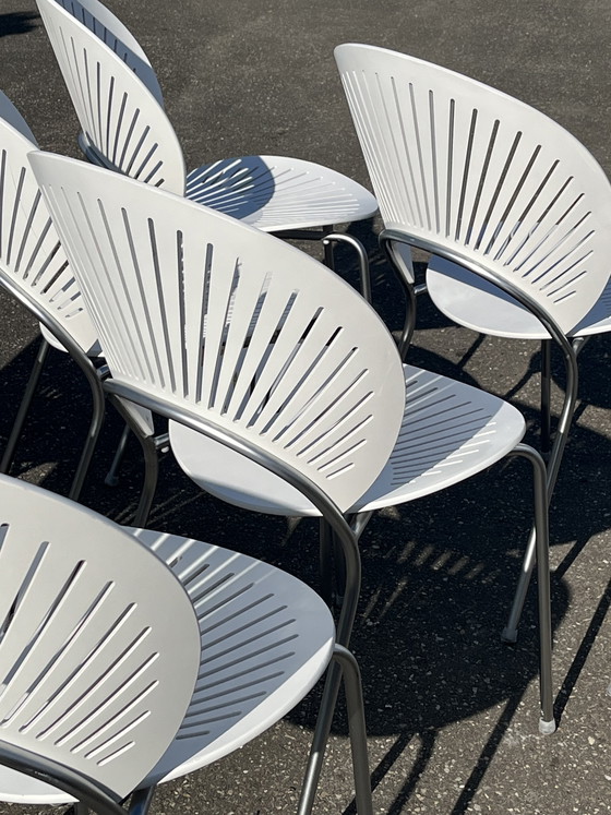 Image 1 of Set Van 8 Nanna Ditzel Stoelen “Trinidad” Voor Fredericia, Denemarken
