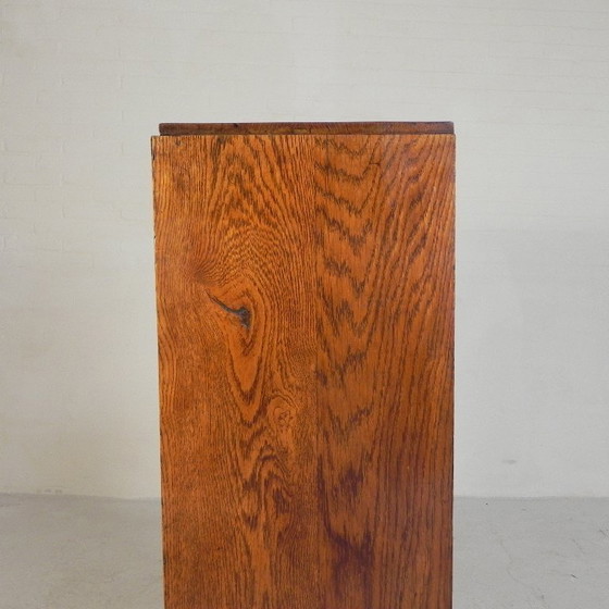 Image 1 of Eiken rolluikkast met 1 luik, 116 cm hoog, jaren 30