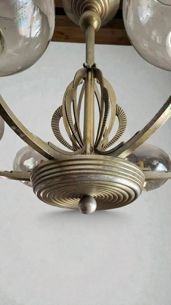 Art Deco Chandelier – Pendant lamps, Metal, Glass (photo 2 of 17)