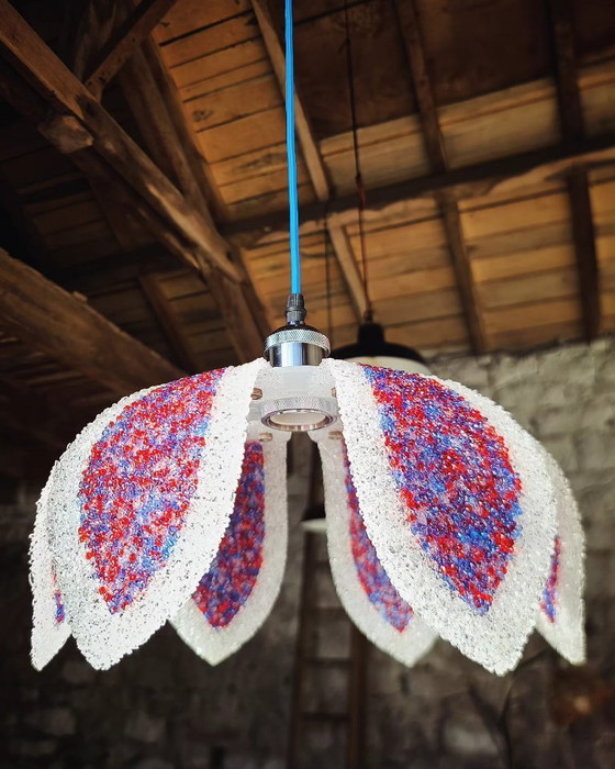 Image 1 of 2x cestini a sospensione floreali in perspex colorato degli anni '70