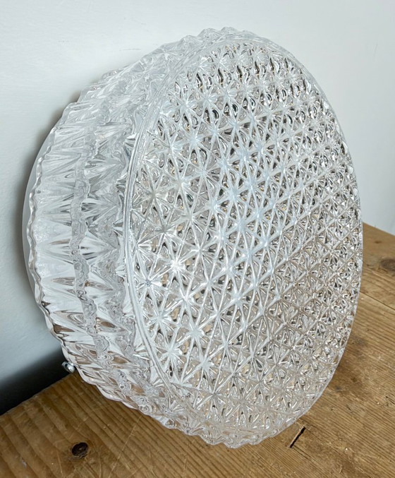 Lampada da parete o Plafoniera in vetro vintage, anni '70, Plafoniere, Metallo, Trasparente, Modern (foto 7 di 14)