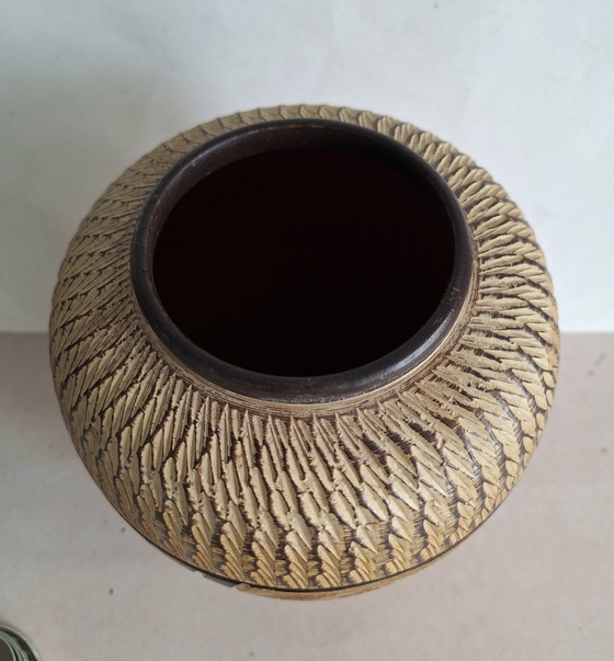Image 1 of Vaso in terracotta vintage Sawa Keramik Germania tipo Sgraffito. Franz Schaderlapp 1960.
