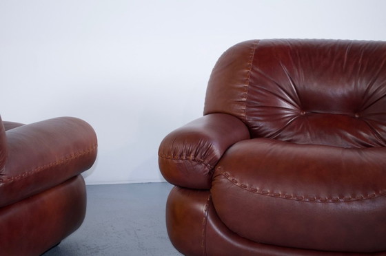 Image 1 of Ein Paar Sapporo-Ledersessel aus den 1970er Jahren, Verlag Mobil Girgi