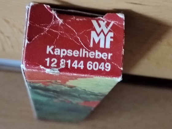 Image 1 of WMF Burgundy saladebestek en flesopener/doppenopener, retro, vintage, houten handvatten