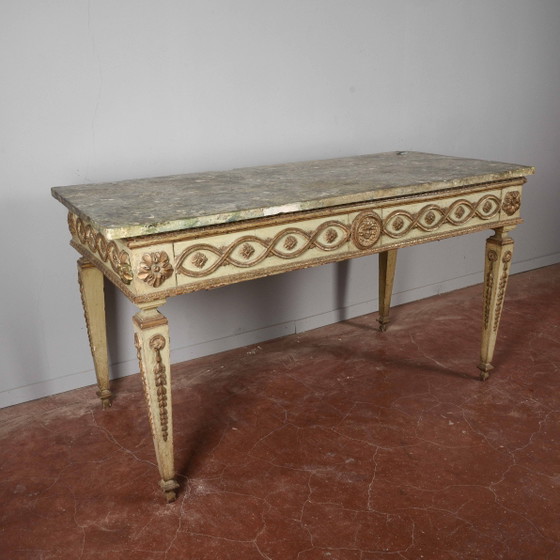 Louis XIV Lacquered Wood Console Writing Desk, 17th Century, Scagliola Top, Multi Color, Barok (photo 6 of 33)