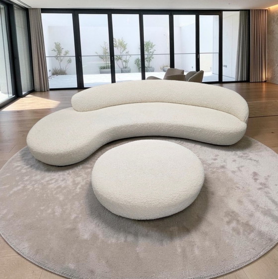 Divano design Serpentine tessuto bouclé Pierre Frey – Divani 3 posti, Lana, Tessile (photo 3 of 6)
